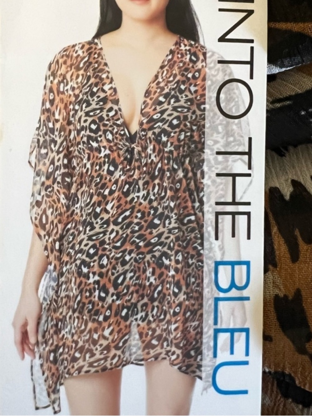 Into The Bleu Leopard Animal Print Swimsuit Coverup Size XXL